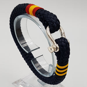 PULSERA NÁUTICA CON GRILLETE DE PLATA DE LEY 925